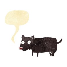 cartoon little dog with speech bubble N2