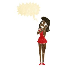 cartoon excited woman with speech bubble N3