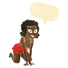 cartoon funny sexy woman with speech bubble