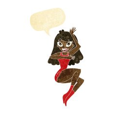 cartoon woman in lingerie with speech bubble N3