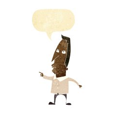cartoon pointing man with speech bubble N3