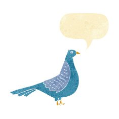 cartoon bird with speech bubble N6