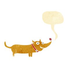 cartoon happy dog with speech bubble N3