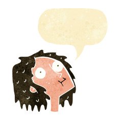 cartoon staring woman with speech bubble N2