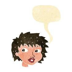 cartoon surprised woman with speech bubble N4
