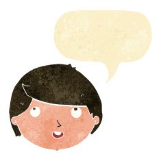 cartoon happy face with speech bubble N2