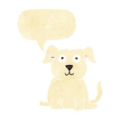 cartoon happy dog with speech bubble N5