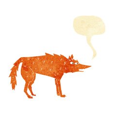 cartoon fox with speech bubble N2