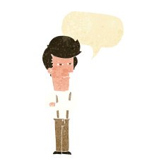 cartoon annoyed man with speech bubble N3