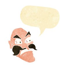 cartoon angry old man with speech bubble N3