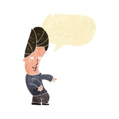 cartoon man with no worries speech bubble