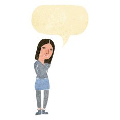 cartoon woman waiting with speech bubble