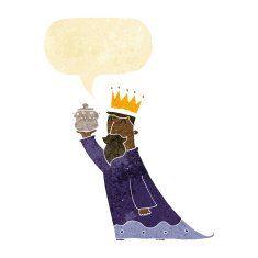 one of the three wise men with speech bubble N2