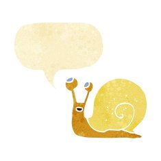 cartoon snail with speech bubble N2