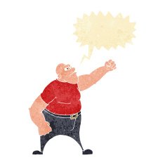 cartoon angry man with speech bubble N3