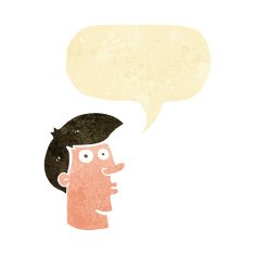 cartoon confused man with speech bubble N2