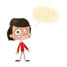 cartoon worried boy with speech bubble N2