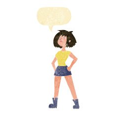 cartoon capable woman with speech bubble N2