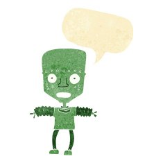 cartoon robot with speech bubble N2