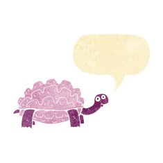 cartoon tortoise with speech bubble