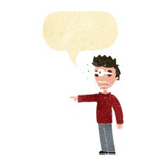 cartoon man with popping out eyes speech bubble