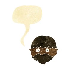 cartoon bearded man with speech bubble N2
