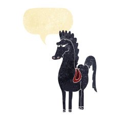 cartoon horse with speech bubble N2