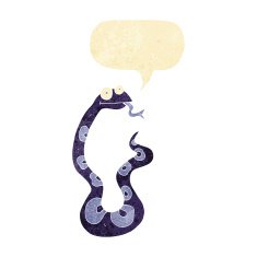 cartoon snake with speech bubble N3