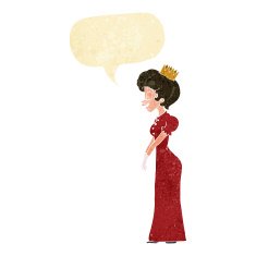cartoon princess with speech bubble