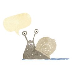 cartoon snail with speech bubble N4