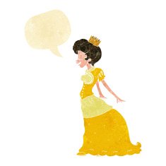 cartoon princess with speech bubble N2
