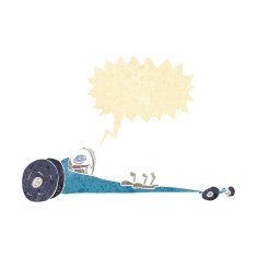 cartoon drag racer with speech bubble