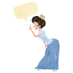 cartoon princess with speech bubble N3