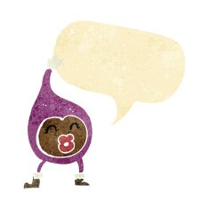 cartoon funny creature with speech bubble