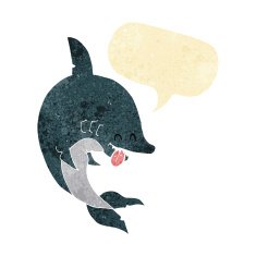 funny cartoon shark with speech bubble N2
