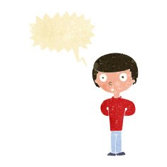 cartoon worried man with speech bubble N9