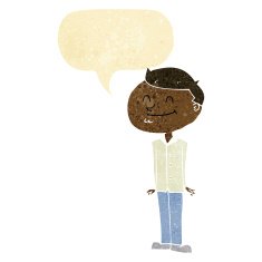 cartoon smiling man with speech bubble N2