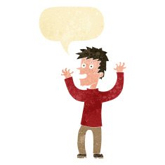 cartoon excited man with speech bubble N4
