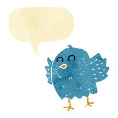 cartoon bird with speech bubble N16