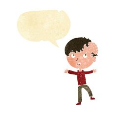 cartoon medical emergency with speech bubble