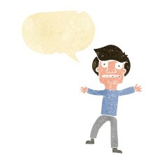 cartoon boy panicking with speech bubble N2