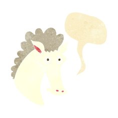 cartoon horse head with speech bubble N2