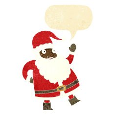 funny waving santa claus cartoon with speech bubble N2