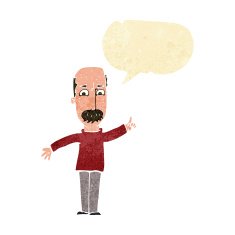 cartoon man issuing stern warning with speech bubble N2