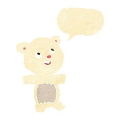 cartoon polar bear with speech bubble N6