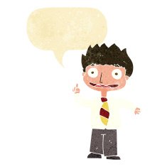 cartoon man with idea speech bubble N5