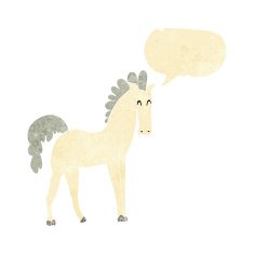 cartoon horse with speech bubble N4