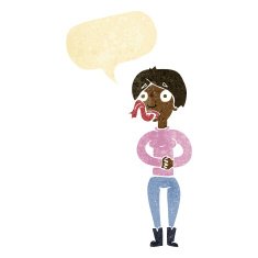 cartoon woman with snake tongue speech bubble N2