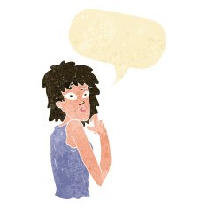 cartoon surprised woman with speech bubble N13
