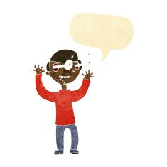 cartoon man with popping out eyes speech bubble N2